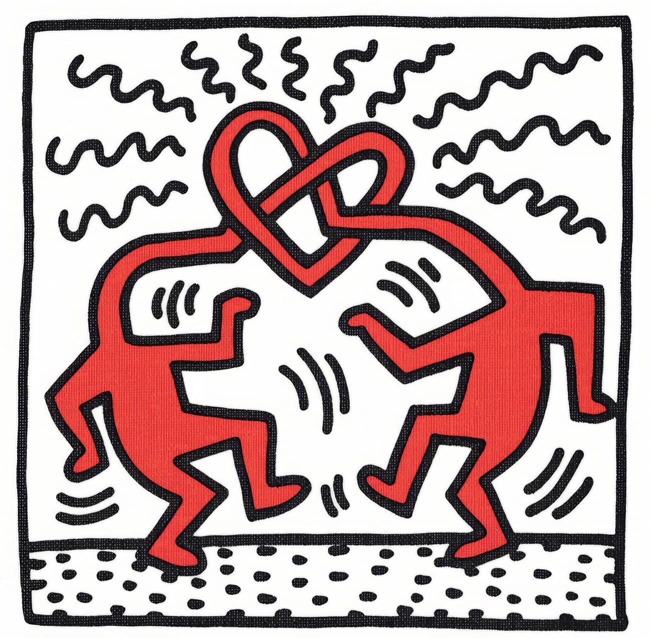 Keith Haring Dancing Figures Heart