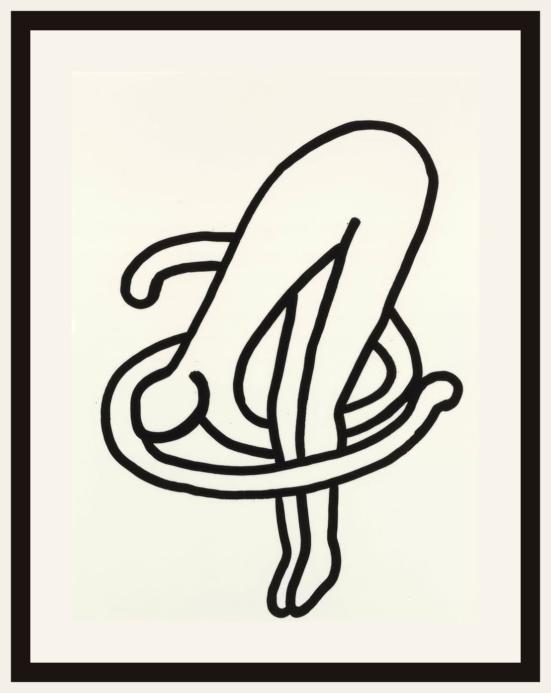 Black Line Abstract Calligraphic Figure
