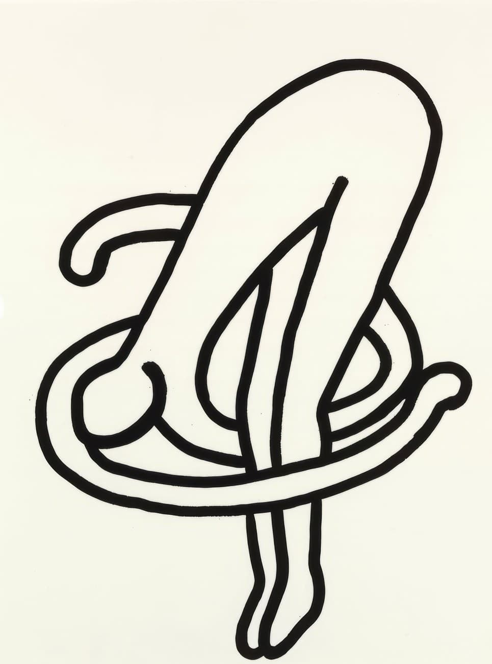 Black Line Abstract Calligraphic Figure