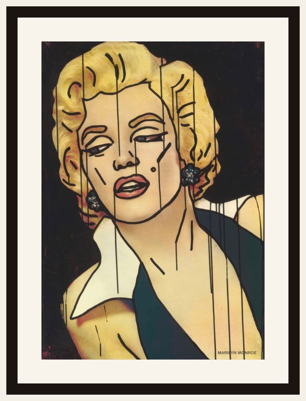 Marilyn Monroe Pop Art Portrait Comic Lines