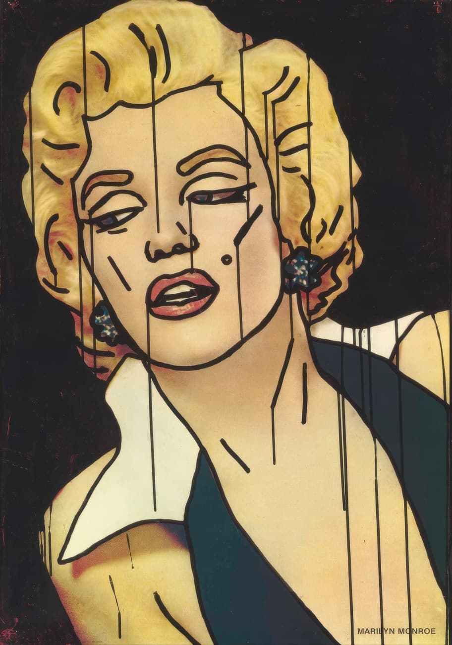 Marilyn Monroe Pop Art Portrait Comic Lines
